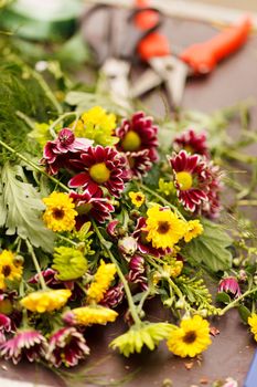 Secateurs with flowers