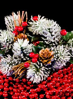 typical decoration of Christmas days in white and red colors