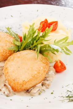 chicken cutlet with  potatoes