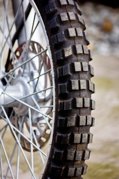 front wheel of a motocross motorcycle