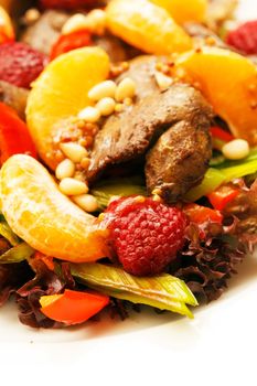 chicken liver with fruits