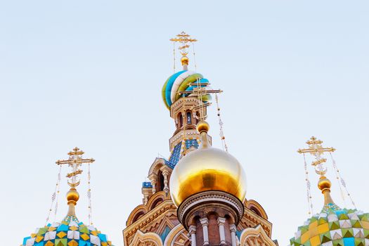 the domes ot the Church of the Savior on Spilled Blood, St. Petersburg, Russia