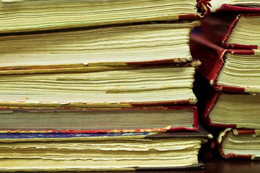 stack of old books. antique books background