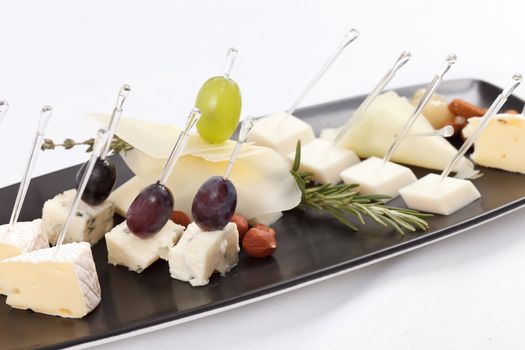plate with different types cheese