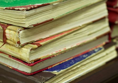 stack of old books. antique books background