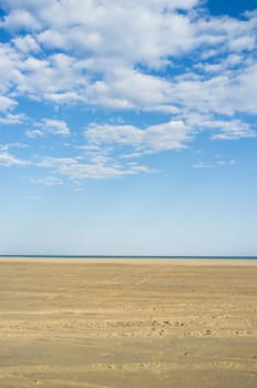 Sand and sky on a sunny day, a nature background