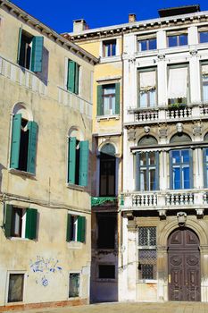 Street of Venice in the sunny day. Italy