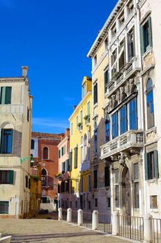 Street of Venice in the sunny day. Italy