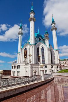 Qol Sharif mosque in Kazan, Russia against the beautiful sky