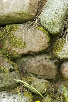 Old stone wall close up.