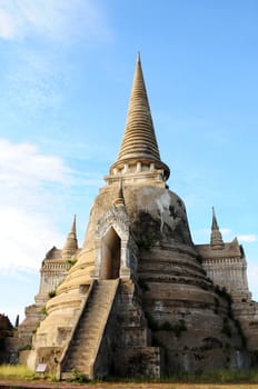 Ancient buddhist wat in Ayutthaya, Thailand