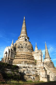 Ancient buddhist wat in Ayutthaya, Thailand