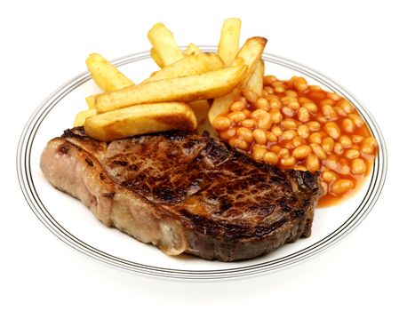 Steak Chips and Baked Beans