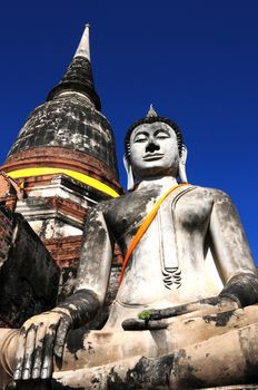 Ancient buddhist wat in Ayutthaya, Thailand