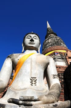 Ancient buddhist wat in Ayutthaya, Thailand