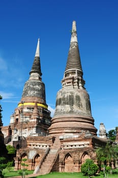 Ancient buddhist wat in Ayutthaya, Thailand