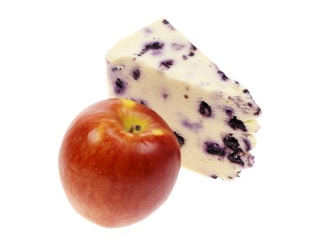 Blueberry White Stilton Cheese with Red Apple