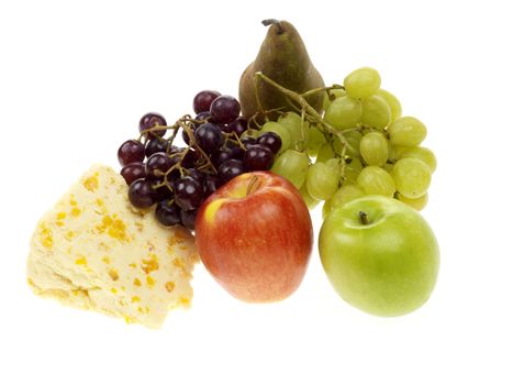 Apricot White Stilton Cheese with Fruit isolated white background