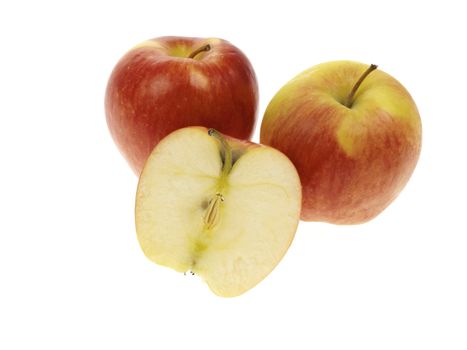 Ripe Juicy Ambrosia Apples Isolated White Background