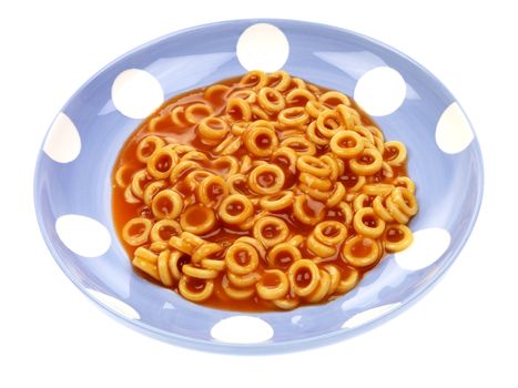 Spaghetti Hoops Isolated White Background