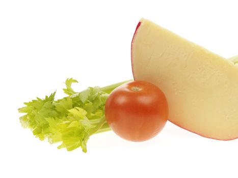 Edam Cheese with Celery and Tomatoes