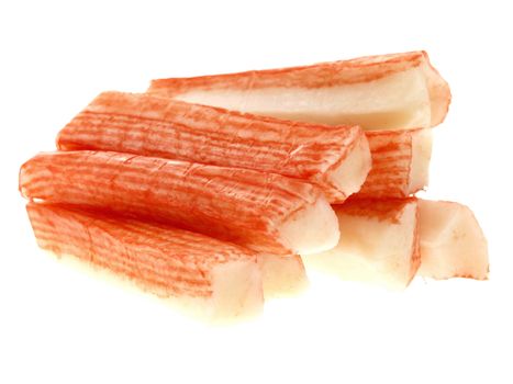 Crab Sticks isolated white background