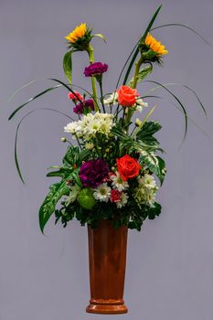 bouquet of flowers in a ceramic vase