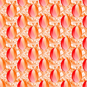 A seamless background with orange colored glass beads or gem stones
