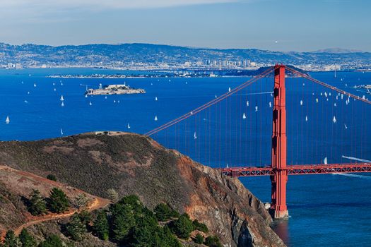 The Golden Gate Bridge, Fort Point, Oakland and Acatraz