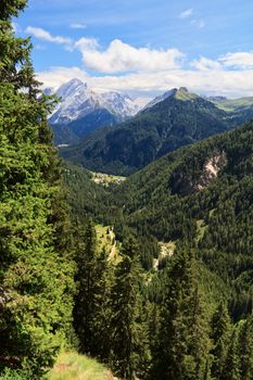 view from Val Duron, wild alpine valley in Trentino, Italy
