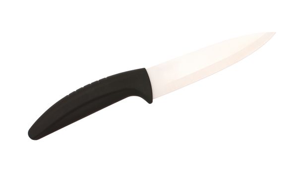Chefs ceramic knife on a white background