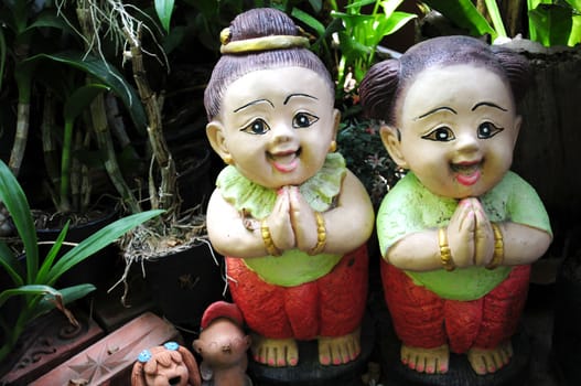 Smiling lovely Thai Greeting doll for welcome