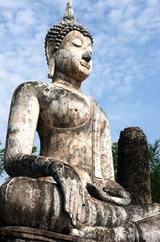 Statue of a deity in the Historical Park of Sukhothai, Thailand