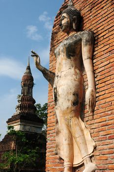 Statue of a deity in the Historical Park of Sukhothai, Thailand