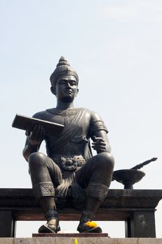 Statue of a Thai King in the Historical Park of Sukhothai, Thailand