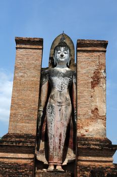 Statue of a deity in the Historical Park of Sukhothai, Thailand