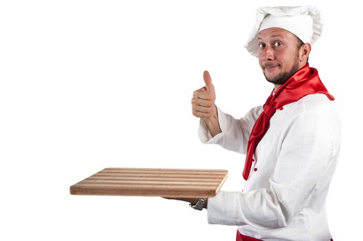 A man chef on a white background