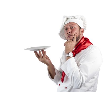 A man chef on a white background