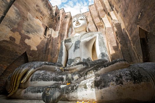 Buddha Statue in Wat Srichum Temple in Sukhothai Historical Park Thailand