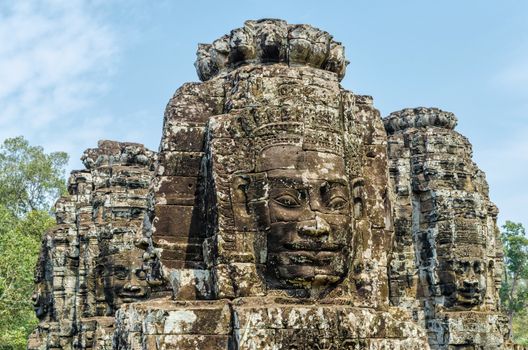 Faces of Bayon tample. Ankor wat. Cambodia.