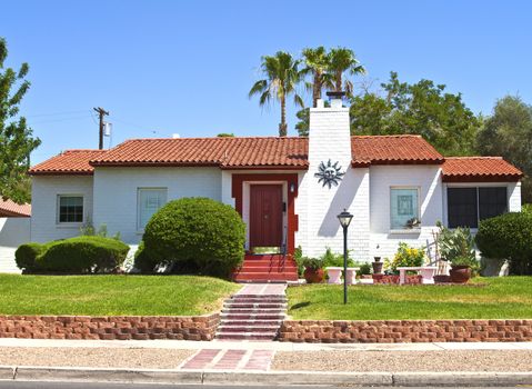 A manicured residential home in Boulder city nevada.
