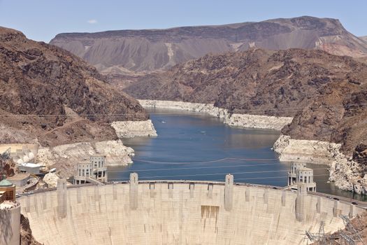 Hoover Dam electrical power pland and tourists Nevada.