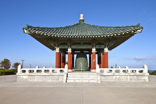 A view of the Korean friendship bell in San Pedro California.