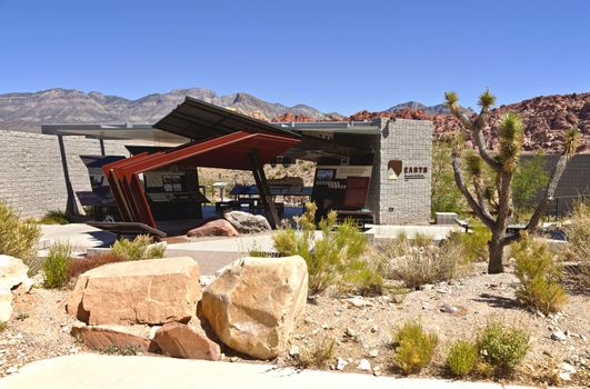 LAS VEGAS - May 31 2013: A view of The voisitor center outdoors displays shown at the Red Rock Canyon Visitor Center on May 31, 2013 in Las Vegas.