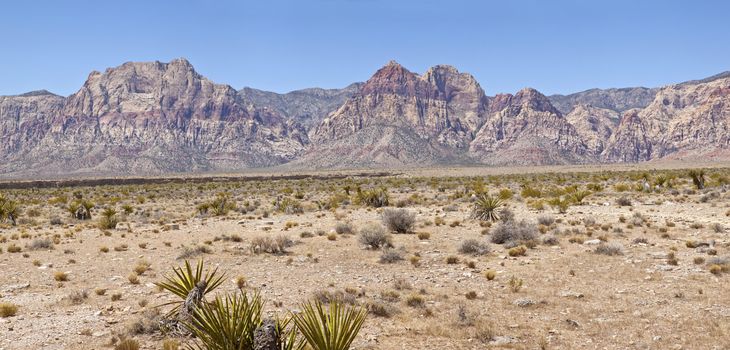 Red Rock Canyon panorama near Las Vegas Nevada.