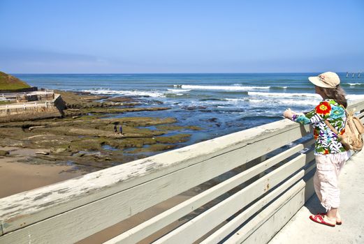 Ocean view in Point Loma from the boardwalk San Diego California.