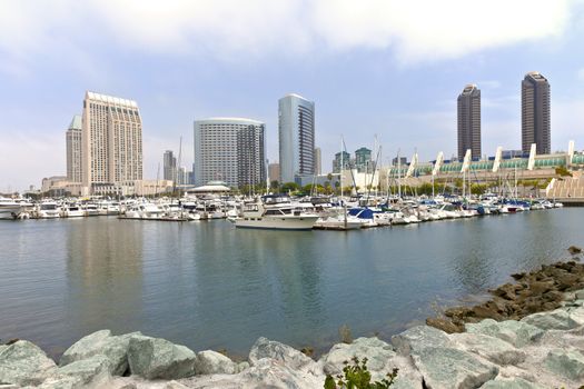 San Diego downtown marina and skyline.
