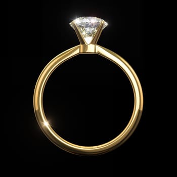 Diamond ring - - isolated on black background with clipping path