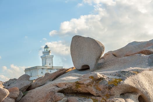 Lighthouse at the Capo Testa, Sardinia, Italy