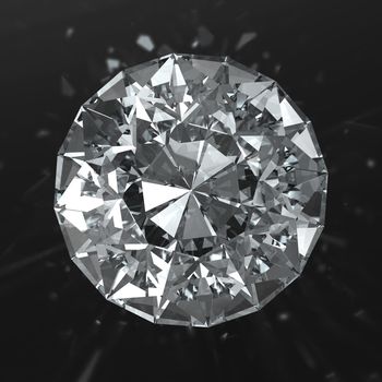 Shiny diamond on white background with clipping path